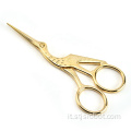 Forbici Manicure per ricamo creativo retrò in acciaio inossidabile Crane Shape Beauty Scissors